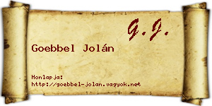 Goebbel Jolán névjegykártya